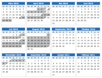 Preise - Kalender